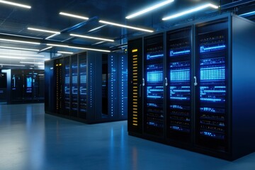 Exploring innovative data centers futuristic facility digital infrastructure tech hub interior view sophisticated systems