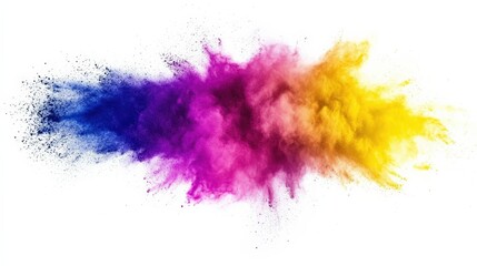 Fototapeta premium Dynamic colorful powder explosion studio high-speed capture controlled environment close-up vibrant artistry