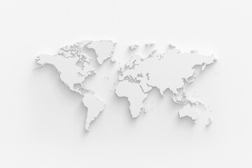Obraz premium Detailed Outline of World Map on Clean White Background for Minimalistic Design Use