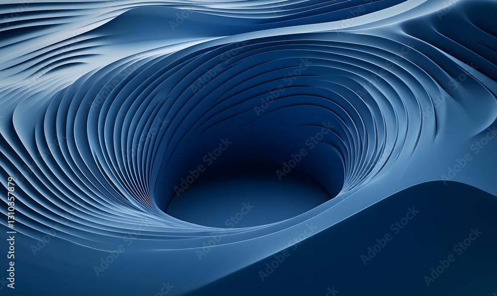 Aufkleber elegant blue abstract background with layered waves and vortex design