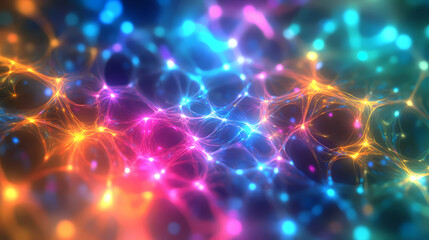 Obraz premium Vibrant 3d render of interconnected light beams in abstract design. Spectral - Ghost. Illustration