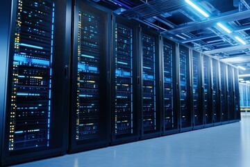 Showcasing advanced data solutions state-of-the-art data center technology hub modern environment inside view innovative infrastructure