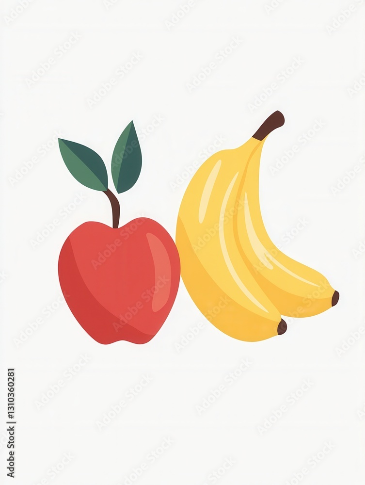 Aufkleber minimalist fruit logo featuring abstract apple, banana, and pear design on a clean white background 