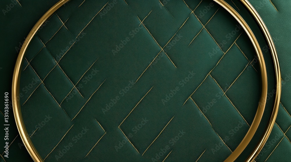 Aufkleber a close-up view of a green textured surface with gold circular accents, creating a modern and elegan