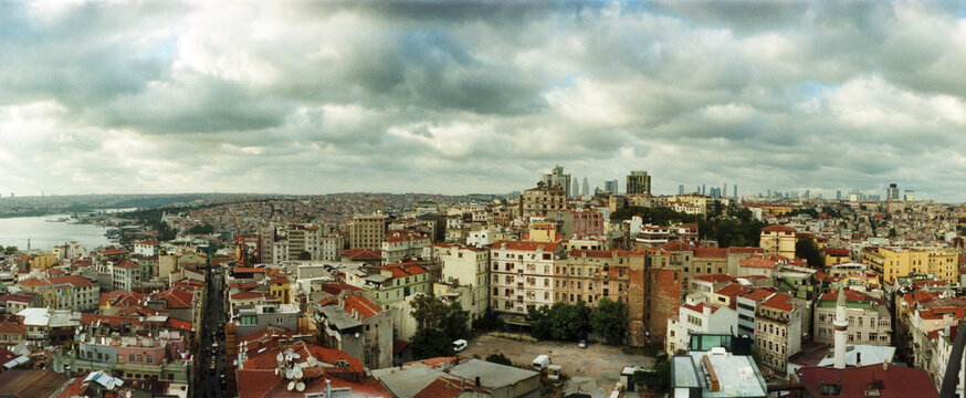 Fototapeta Panoramic high angle view of a city, Istanbul, Turkey.