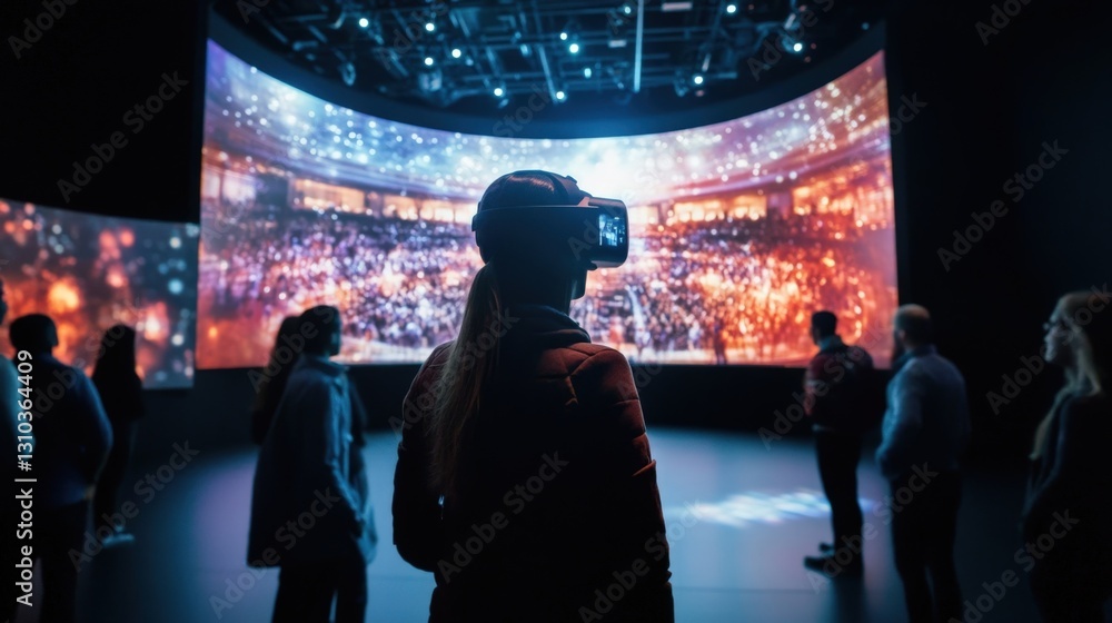 Poster an interactive holographic demonstration takes center stage showing a virtual venue that simulates a