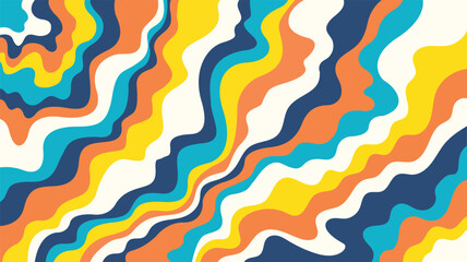 Wavy bold curved lines and squiggles ornament. brush strokes vector seamless pattern. colorful wallpaper.	