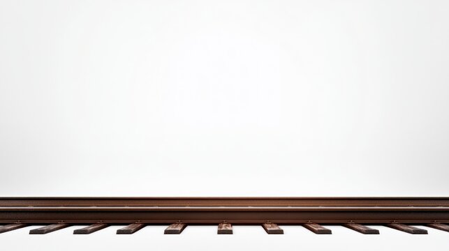 Railroad tracks on white background.