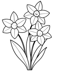 Beautiful hand-drawn flowers with intricate details on a white background