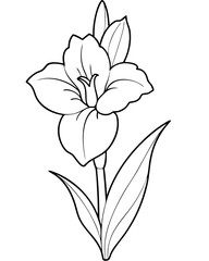 Elegant flower illustration with intricate details and smooth lines