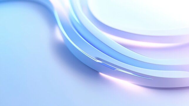 Abstract Blue Curves on a White Surface