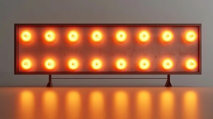 Illuminated Rectangular Sign With Multiple Lights