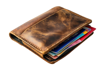Stylish brown leather wallet holding multiple credit and business cards for daily use in an organized manner