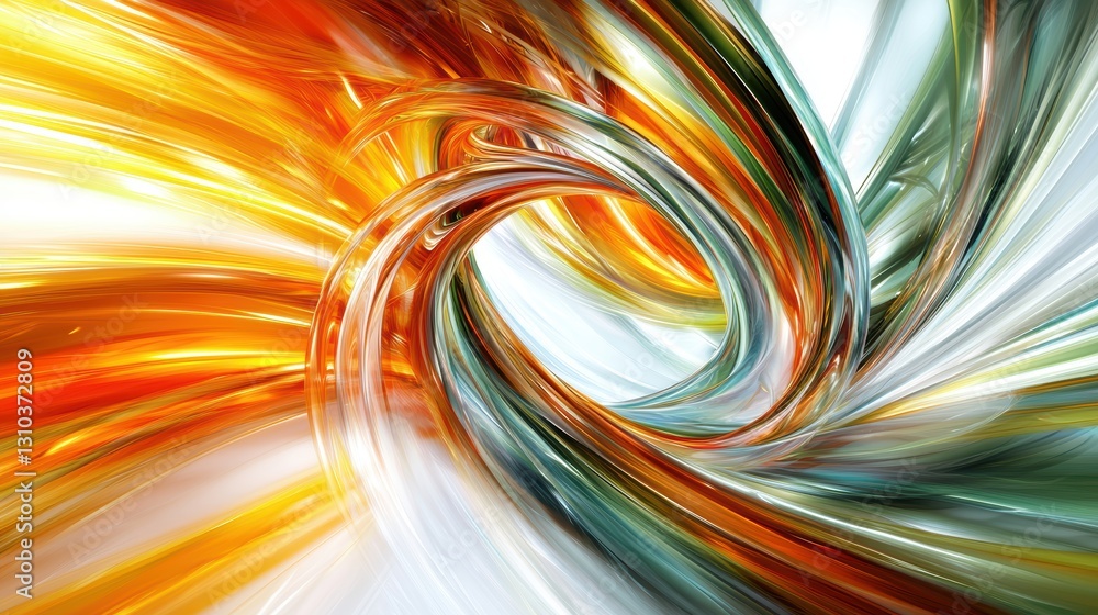 Poster colorful abstract swirl on a white background, creating a vibrant and dynamic visual experience.