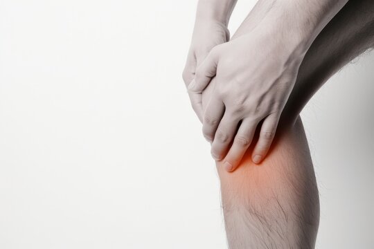 A man holding his knee in pain.