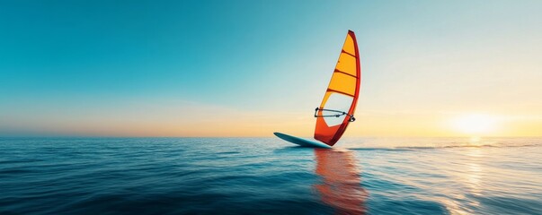 Artistic visualization of windsurfing as a renewable energy metaphor, wind power sustainability concept