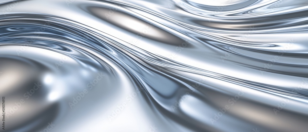 Aufkleber a close-up of a sleek silver and black abstract texture with dynamic patterns.