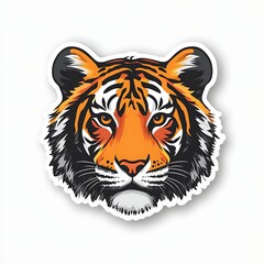 Tiger Head isolated on clean, white background