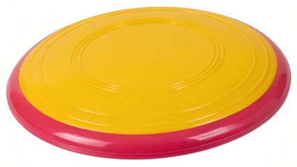 Yellow-Red Flying Disc on White Background
