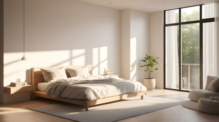 Minimal Sunlit Bed