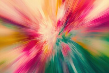 Obraz premium Colorful abstract flower with a soft, blurry background creating a vibrant artistic effect.