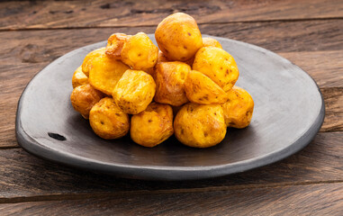 Crispy fried creole potatoes with salt - Solanum phureja.