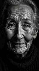 Fototapeta premium Timeless Wisdom in Monochrome Elderly Portrait