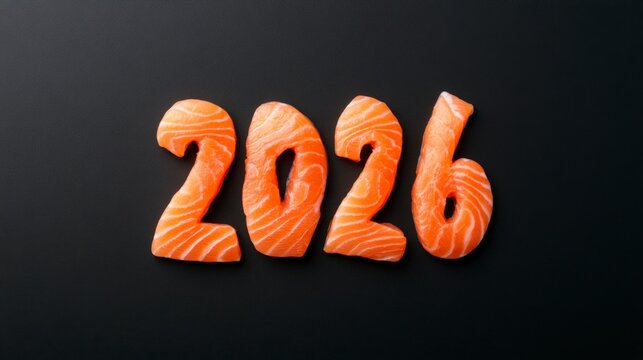 The year 2026 is creatively represented by the word 'sushi' in t