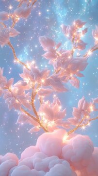 Enchanting Floral Galaxy - A Digital Artwork