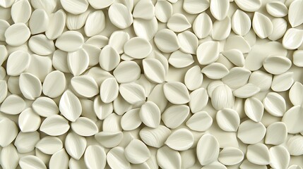 Seamless arrangement of luminous ivory petal shapes for elegant design