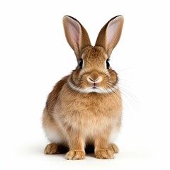 A playful rabbit silhouette cut out against a clean white background, perfect for crafts and designs.