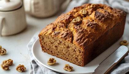 Delicious Homemade Walnut Banana Bread Loaf