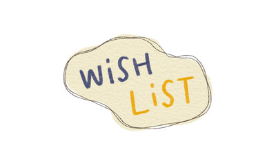 White and cute 'WISH LIST' Sticker
