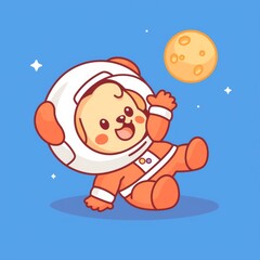 Cute dog astronaut in space (7)