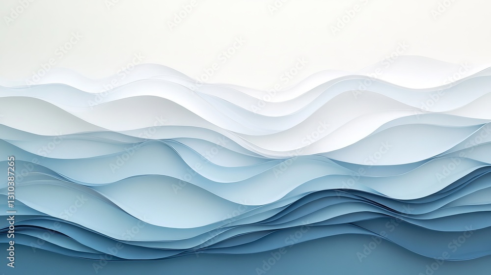 Poster abstract blue paper wave background design elegant modern style smooth texture subtle gradient ocean