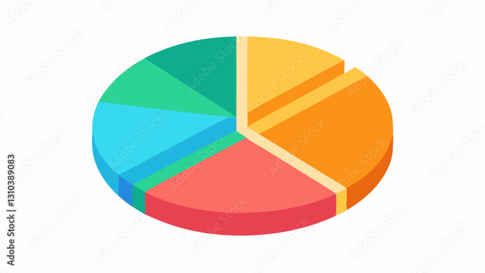 Poster pie chart with slices a colorful pie chart divided into multiple slices each labeled with different 