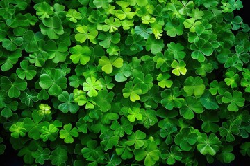 Obraz premium A stunning high-detail image of fresh green shamrock leaves with natural light and a vivid texture
