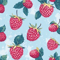 Professional Raspberry Pattern for Cute Summer Prints