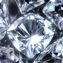 Diamond. Close-up. Diamonds on black background. group of brilliant diamonds. Jewelry background. Close up of a diamond. Jewelry background.  Close up of a group of diamonds. Shallow depth of field.