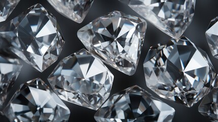 Diamond. Close-Up of Brilliant Diamonds Isolated on Black Background, Luxury Jewelry Concept with Shallow Depth of Field, Sparkling Gemstones Isolated on Background with Copy Space.