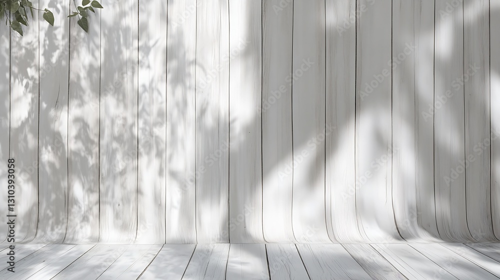 Poster Minimalist White Background with Subtle Shadows Creating a Calm and Serene Atmosphere : Generative AI