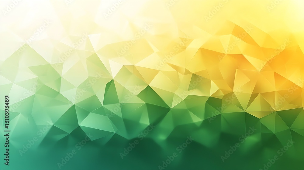 Poster vibrant abstract geometric background featuring triangular shapes in yellow and green hues : generat