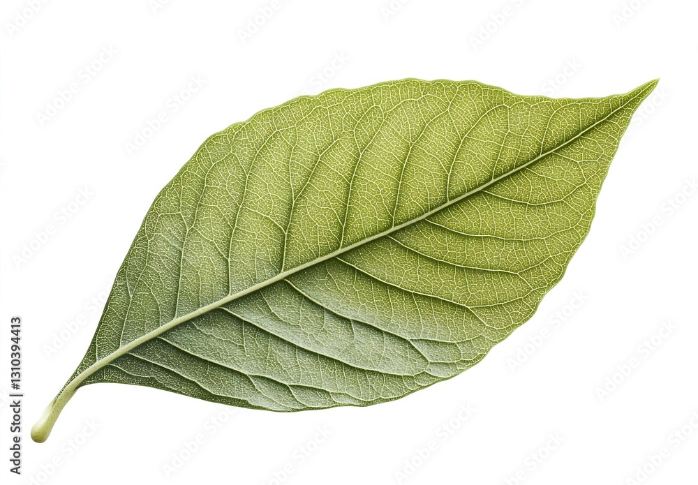 Poster lush green leaf showcasing intricate vein patterns and healthy texture ideal for botanical illustrat