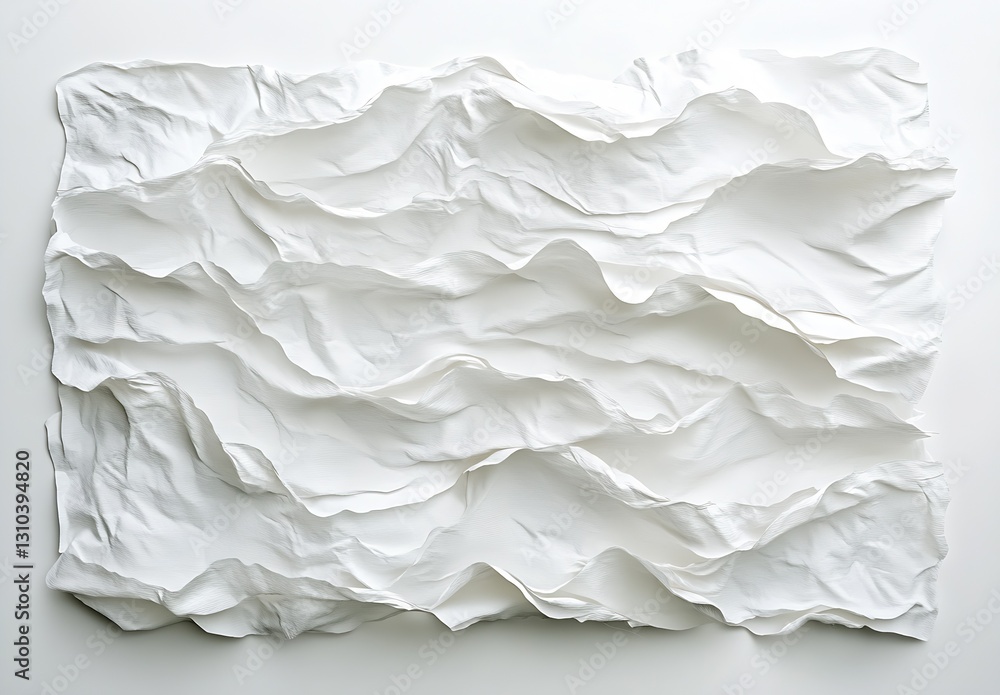 Aufkleber Abstract textured background with soft folds and layers of crumpled white paper : Generative AI