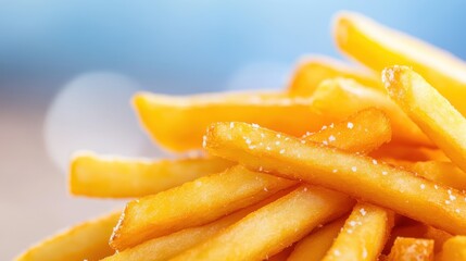 Golden French fries piled high, capturing a moment of indulgence