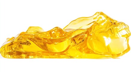 Bright and vivid honey amber resin with a glossy surface and unique organic texture : Generative AI