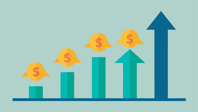 Life Progression Arrows Arrows pointing upward representing various life stages with small dollar signs along the arrows to signify the idea of continuous retirement contributions.
