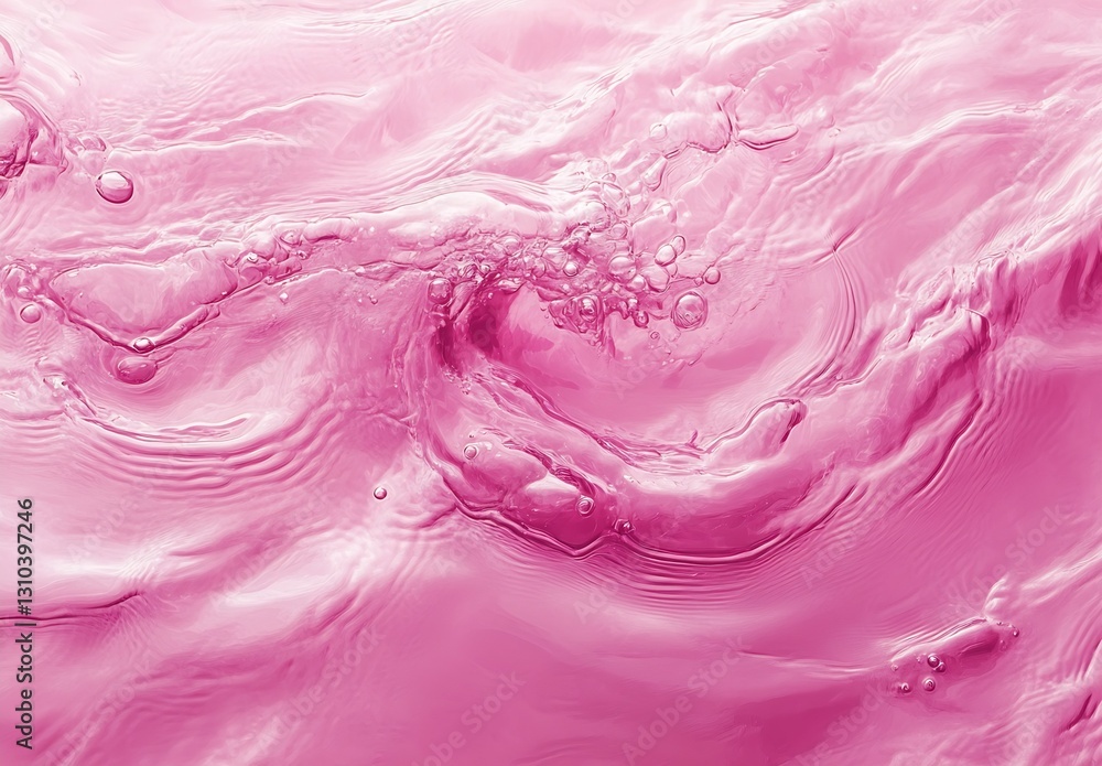 Aufkleber vibrant abstract closeup of swirling pink water creating captivating texture and movement : generati