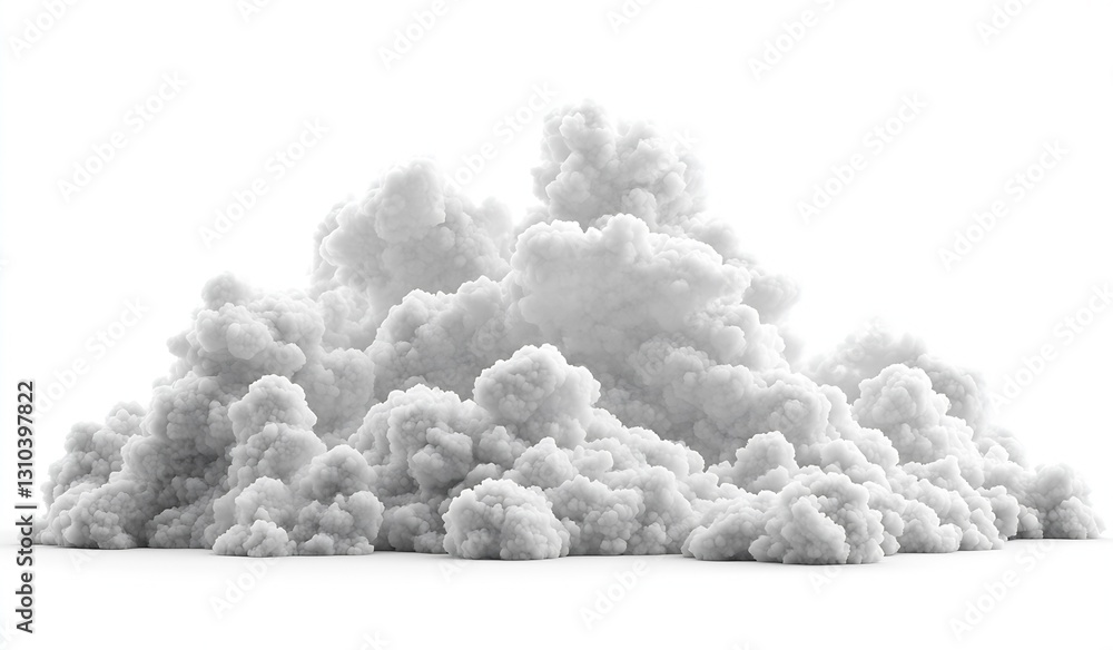 Fototapete Fluffy clouds sculpted against a bright background creating a soft and serene environment : Generative AI