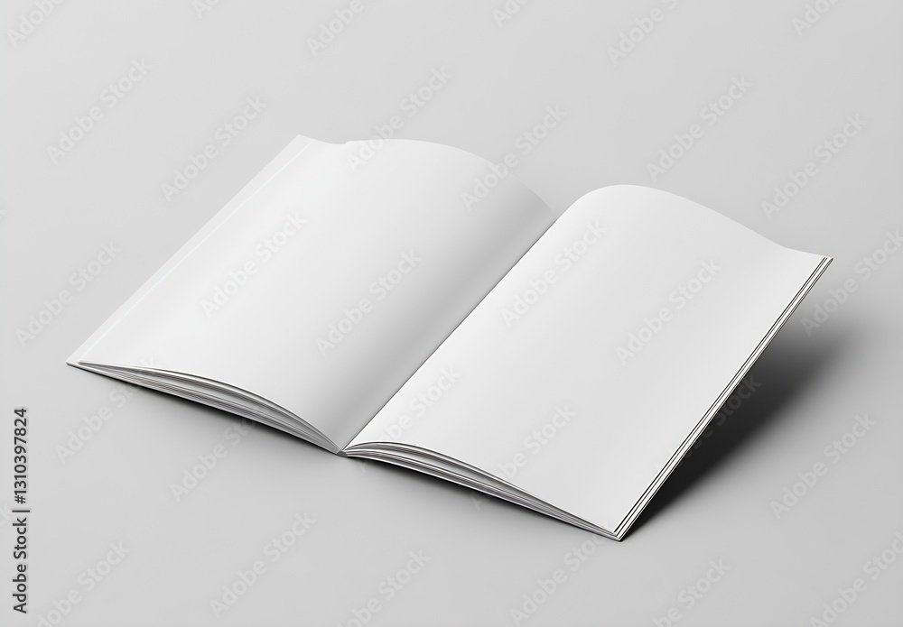 Leinwandbilder open blank notebook on a light surface for planning and creative writing exercises : generative ai